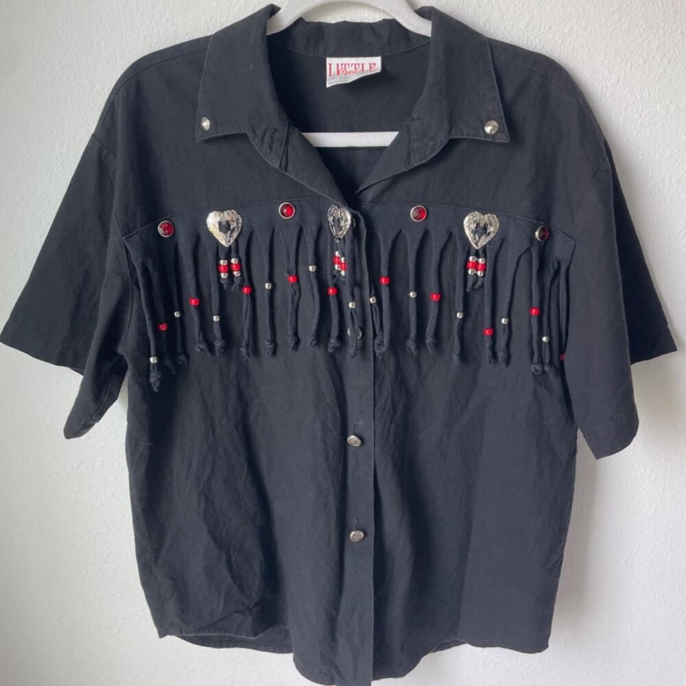 American-vintage Women's Black and Red Shirt